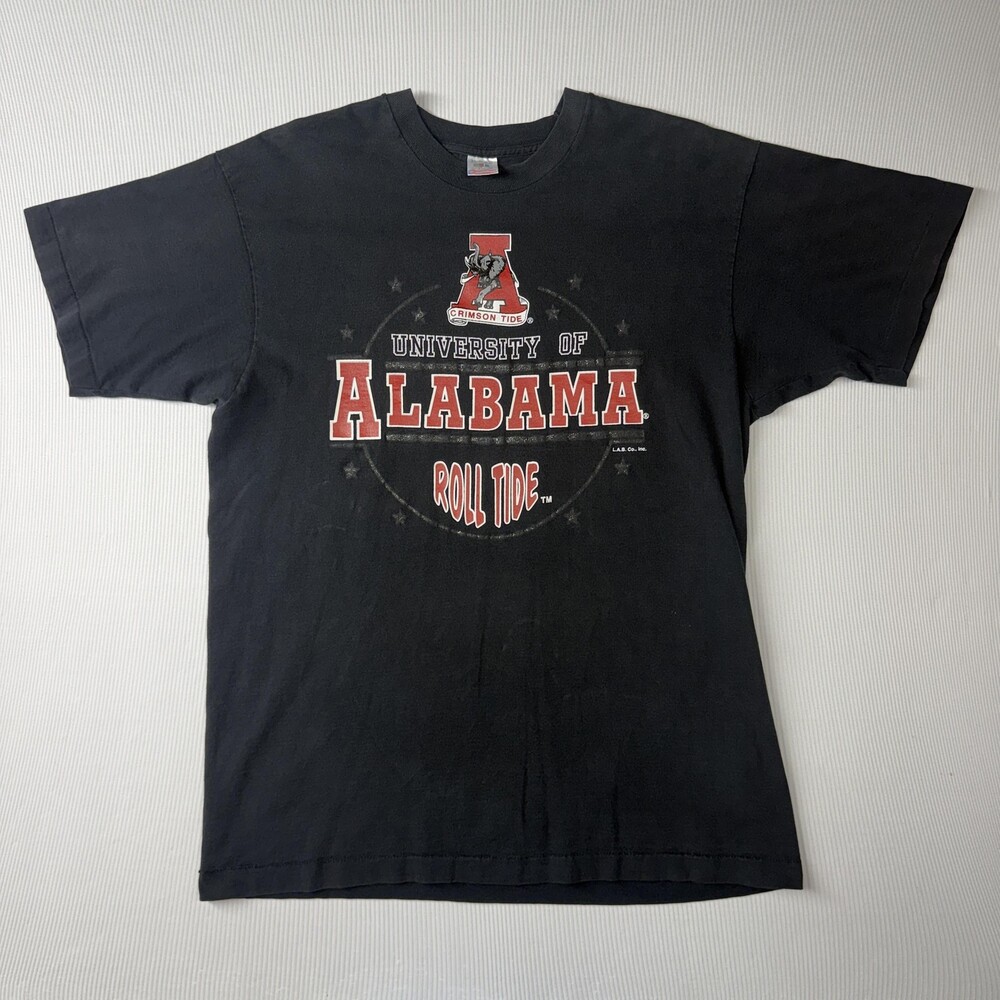 Alabama Crimson Tide Shirt Mens M Black NCAA Football Fruit Of The Loom Bama 90s